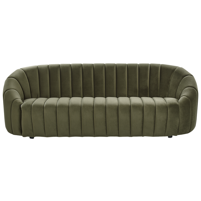 Beliani - MALUNG - Driezitsbank - Donkergroen - Fluweel