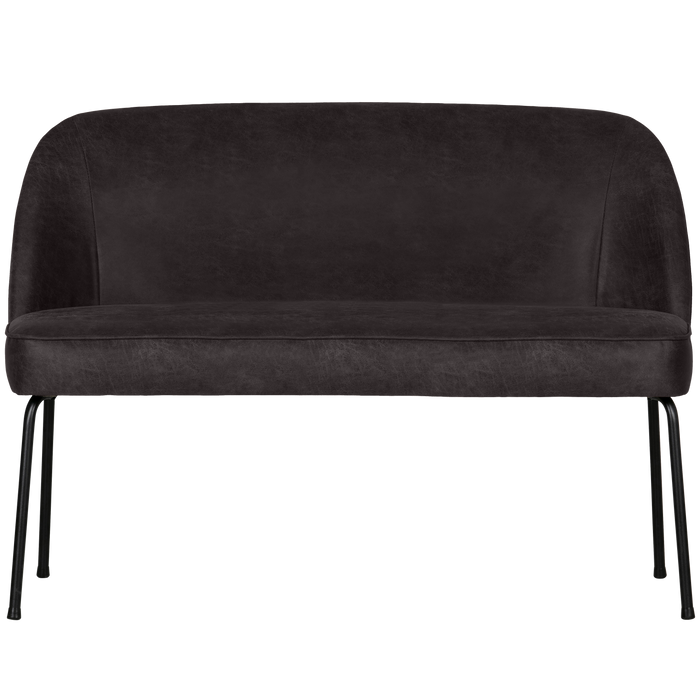 WOOOD Vogue Eetbank - Leer - Zwart - 83x120x59