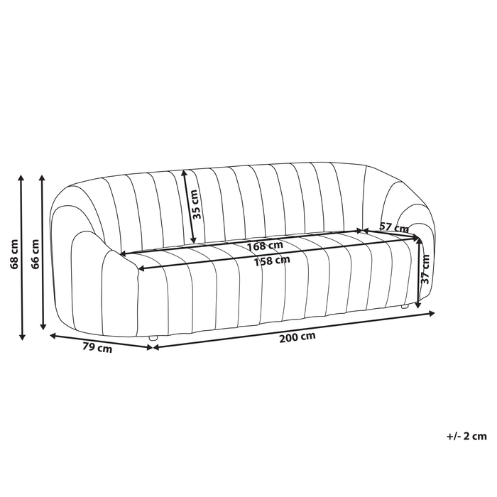 Beliani - MALUNG - Driezitsbank - Donkergroen - Fluweel