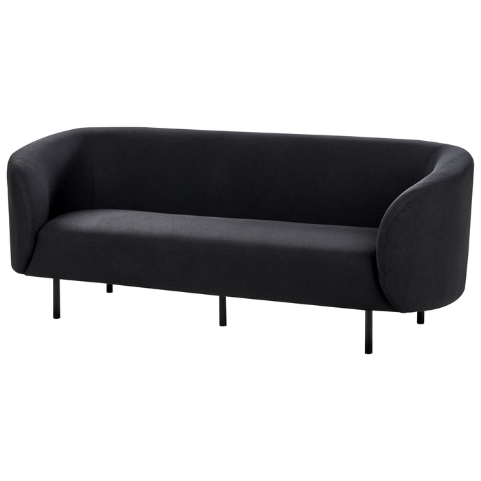 Beliani - LOEN - Driezitsbank - Zwart - Polyester