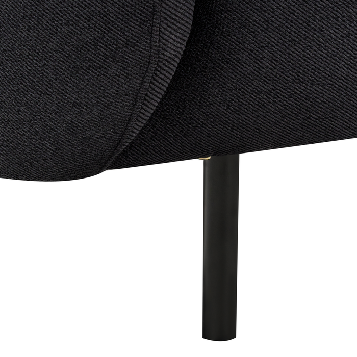 Beliani - LOEN - Driezitsbank - Zwart - Polyester