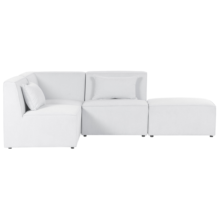 Beliani-LEMVIG-Hoekbank 3-zits-Gebroken wit-Rechterzijde-Corduroy