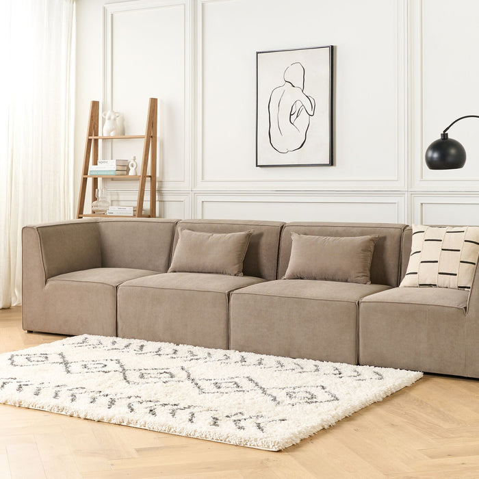 Beliani - LEMVIG - Vierzitsbank - Taupe - Corduroy