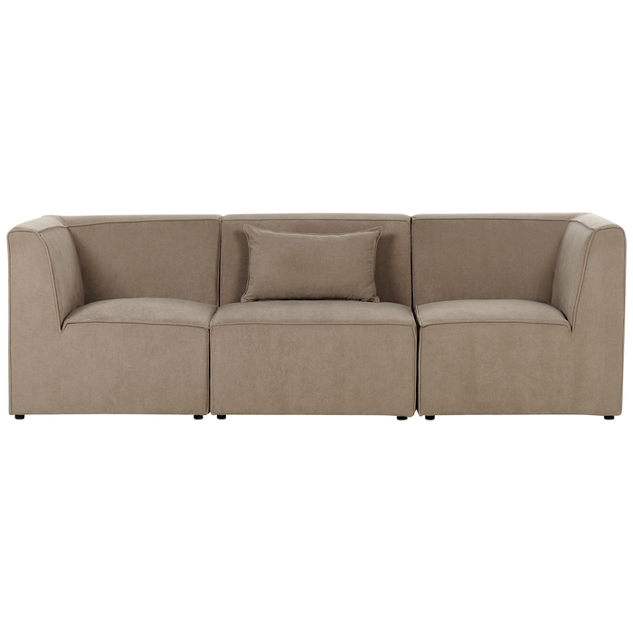 Beliani - LEMVIG - Driezitsbank - Taupe - Corduroy