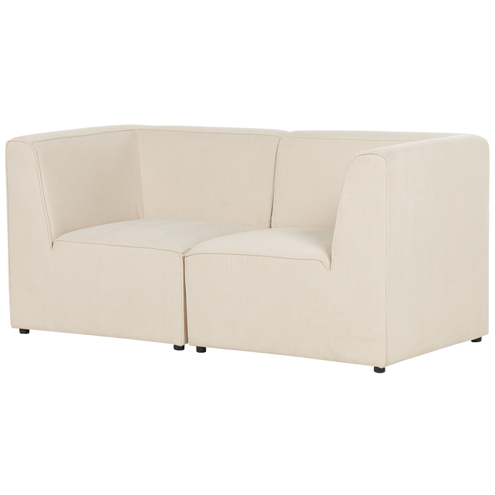 Beliani - LEMVIG - Tweezitsbank - Lichtbeige - Corduroy