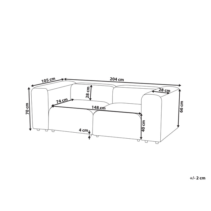 Beliani - FALSTERBO - Modulaire tweezitsbank - Donkergrijs - Fluweel