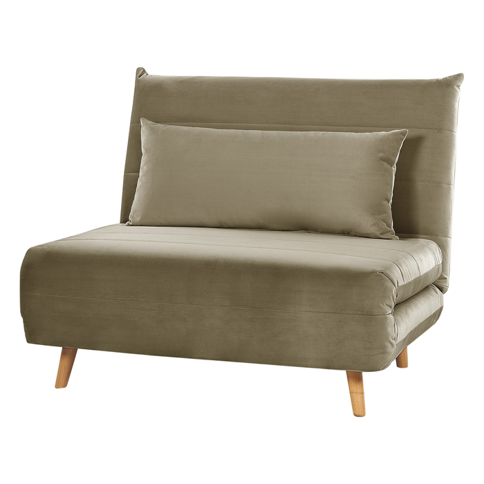 Beliani - SETTEN - Slaapbank 1-zits - Olijfgroen - Fluweel