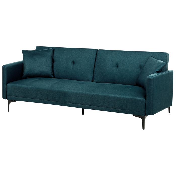 Beliani - LUCAN - Slaapbank 3-zits - Zeeblauw - Polyester