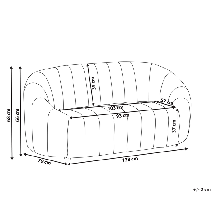 Beliani - MALUNG - Tweezitsbank - Donkergroen - Fluweel