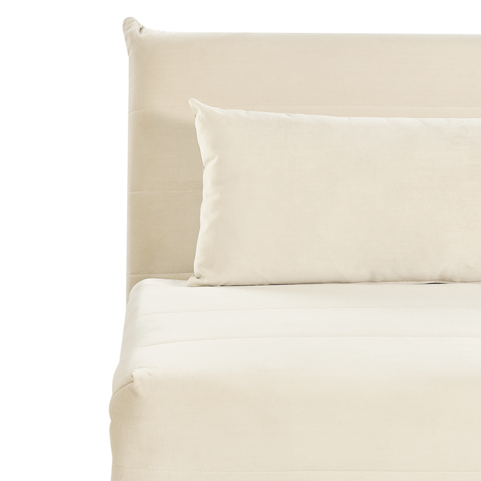 Beliani - SETTEN - Slaapbank 1-zits - Lichtbeige - Fluweel