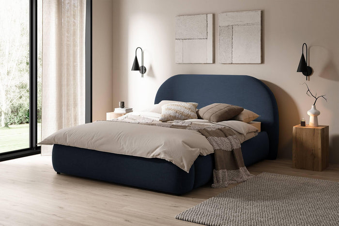 NADUVI Collection Philipa Bedframe - 160 x 200 cm - Fluweel - Blauw