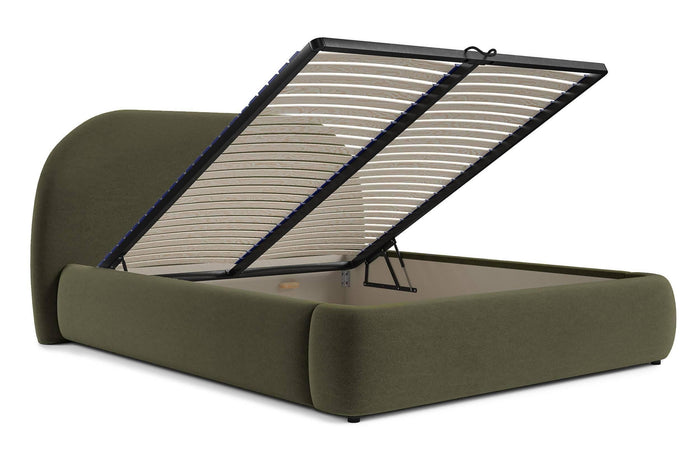 NADUVI Collection Philipa Bedframe - 140 x 200 cm - Fluweel - Olijfgroen