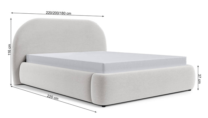 NADUVI Collection Philipa Bedframe - 160 x 200 cm - Fluweel - Lichtgrijs