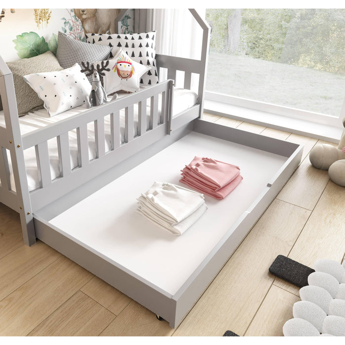 NADUVI Collection Kinderbed Lynn met lade en matras