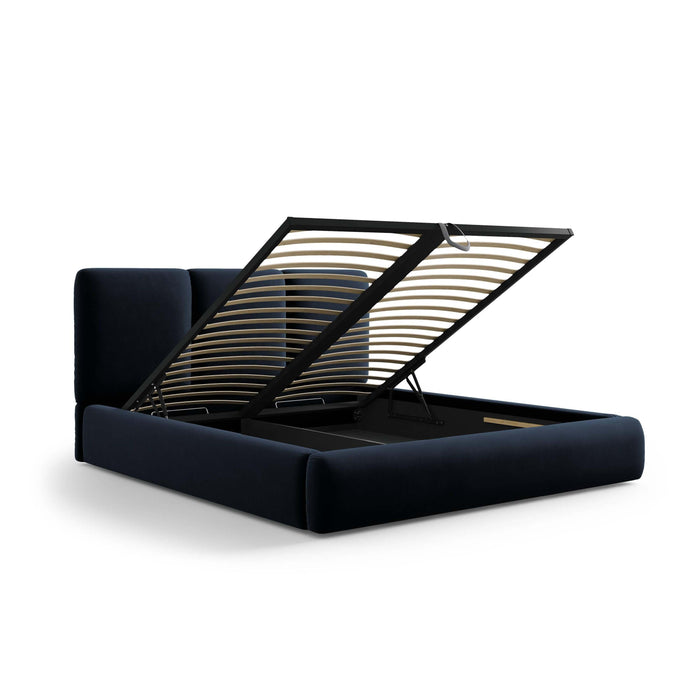 Windsor & Co Horizon Bedframe met Opbergvak - 200 x 200 cm - Fluweel - Donkerblauw