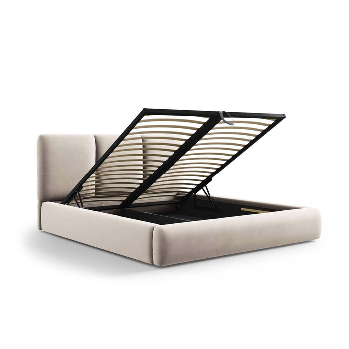 Windsor & Co Horizon Bedframe met Opbergvak - 160 x 200 cm - Fluweel - Crème