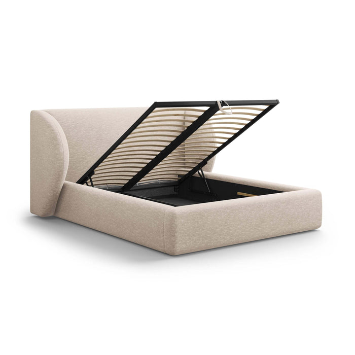 Micadoni Bedframe Miley met Opbergruimte - 180 x 200 cm - Chenille - Beige