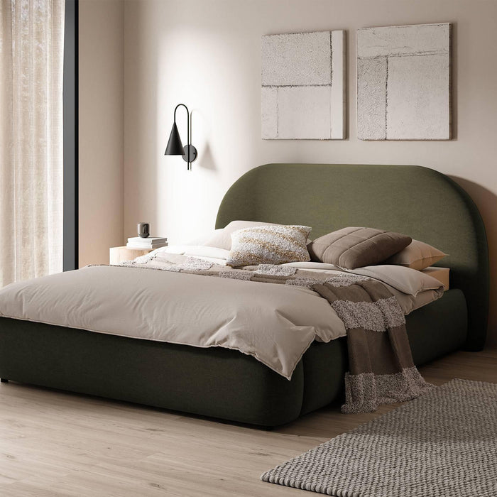 NADUVI Collection Philipa Bedframe - 180 x 200 cm - Fluweel - Olijfgroen