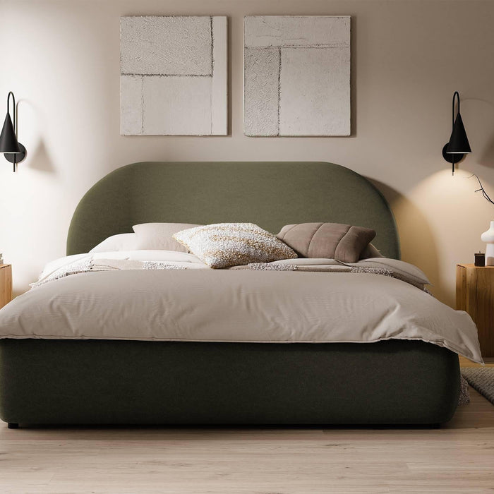 NADUVI Collection Philipa Bedframe - 180 x 200 cm - Fluweel - Olijfgroen