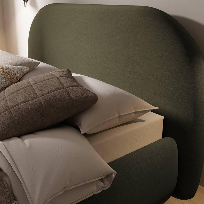 NADUVI Collection Philipa Bedframe - 180 x 200 cm - Fluweel - Olijfgroen