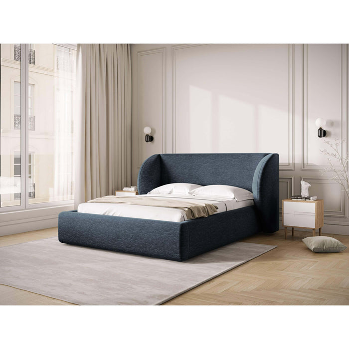 Micadoni Bedframe Miley met Opbergruimte - 160 x 200 cm - Chenille - Koningsblauw