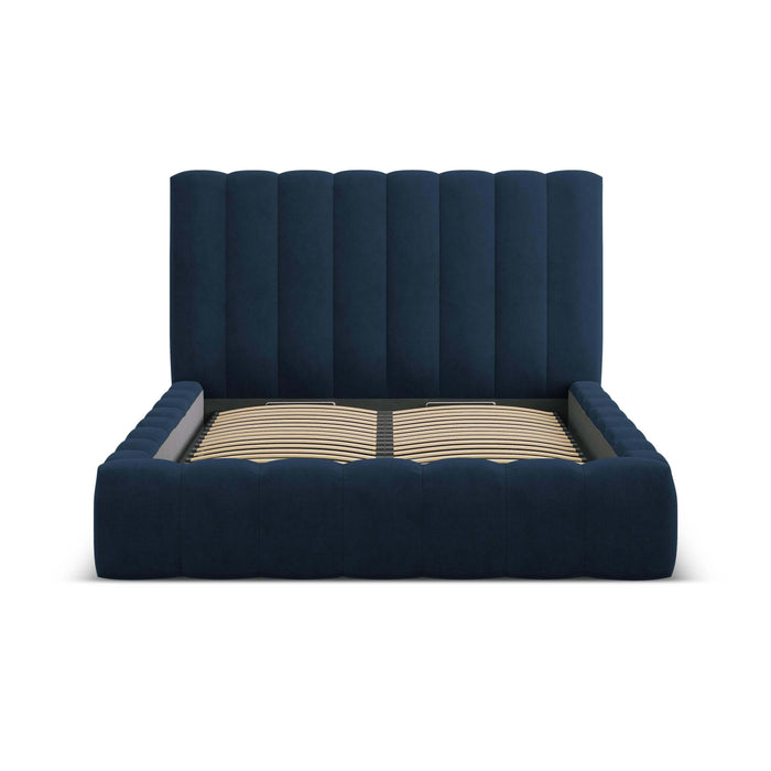 Milo Casa Bedframe Gina met Opbergruimte - 180 x 200 cm - Geweven - Koningsblauw
