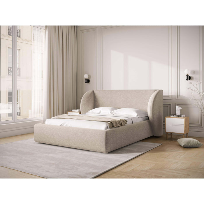 Micadoni Bedframe Miley met Opbergruimte - 160 x 200 cm - Chenille - Beige
