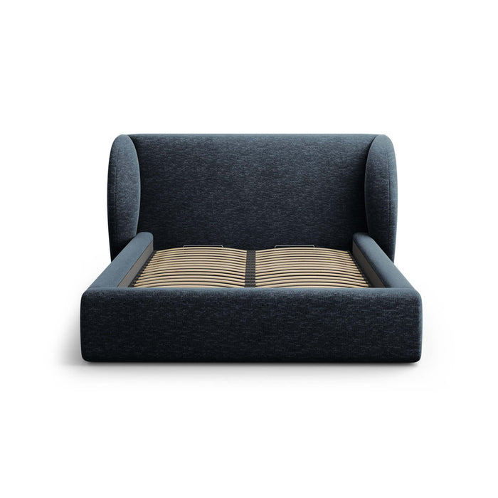 Micadoni Bedframe Miley met Opbergruimte - 140 x 200 cm - Chenille - Donkerblauw