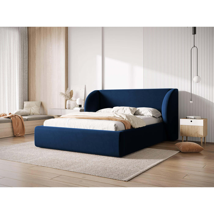 Micadoni Bedframe Miley met Opbergruimte - 180 x 200 cm - Fluweel - Koningsblauw