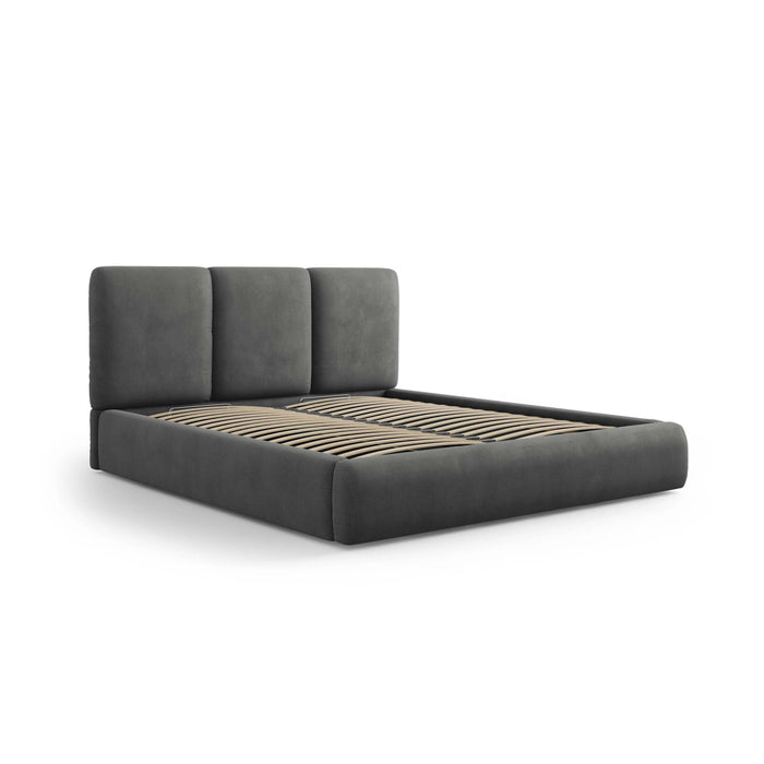 Windsor & Co Horizon Bedframe met Opbergvak - 200 x 200 cm - Chenille - Donkergrijs