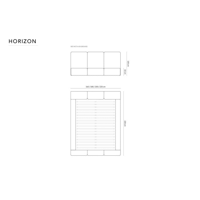 Windsor & Co Horizon Bedframe met Opbergvak - 200 x 200 cm - Chenille - Donkergrijs