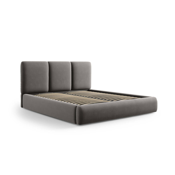 Windsor & Co Horizon Bedframe met Opbergvak - 160 x 200 cm - Fluweel - Grijs