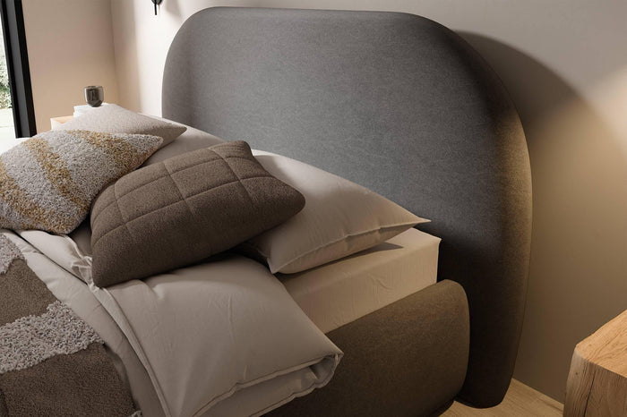 NADUVI Collection Philipa Bedframe - 140 x 200 cm - Fluweel - Donkergrijs