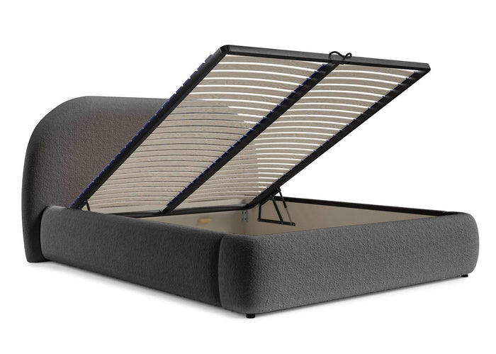 NADUVI Collection Philipa Bedframe - 180 x 200 cm - Bouclé - Donkergrijs