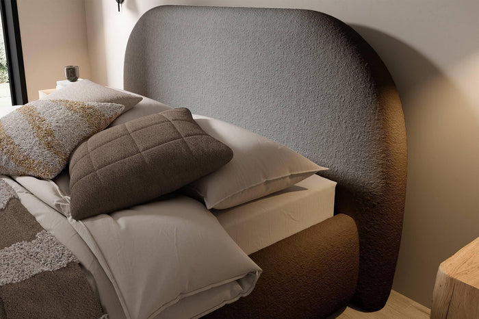 NADUVI Collection Philipa Bedframe - 180 x 200 cm - Bouclé - Donkergrijs