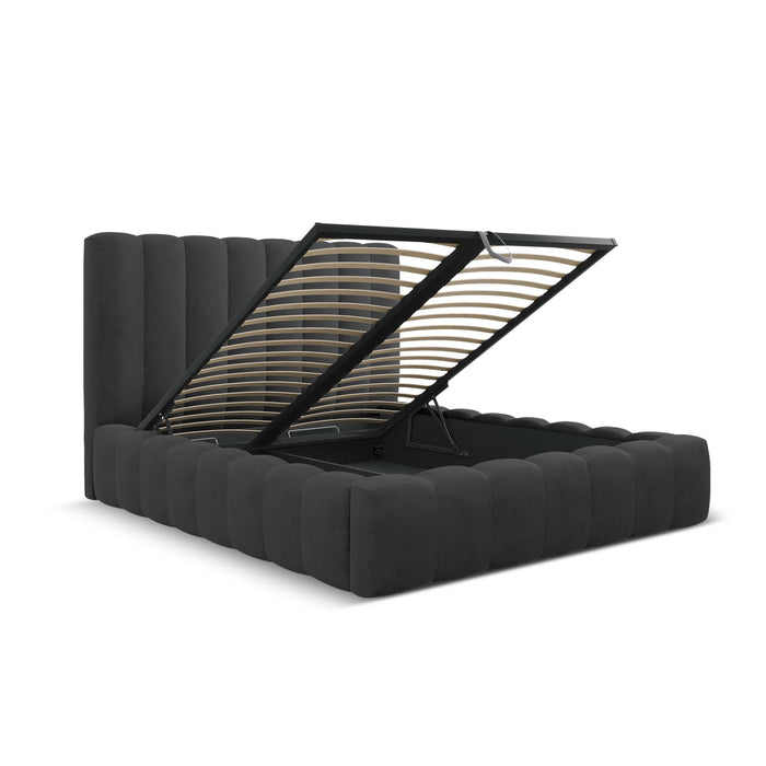 Milo Casa Bedframe Gina met Opbergruimte - 180 x 200 cm - Geweven - Antraciet