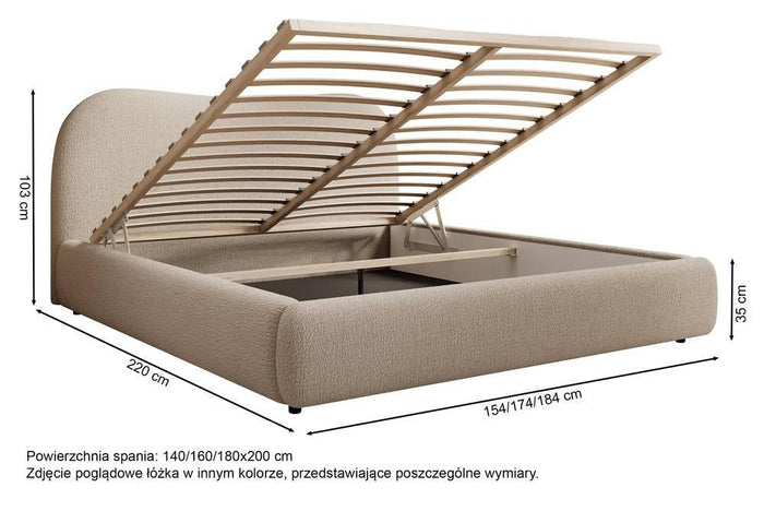 NADUVI Collection Sombala Bedframe - 160 x 200 cm - Beige