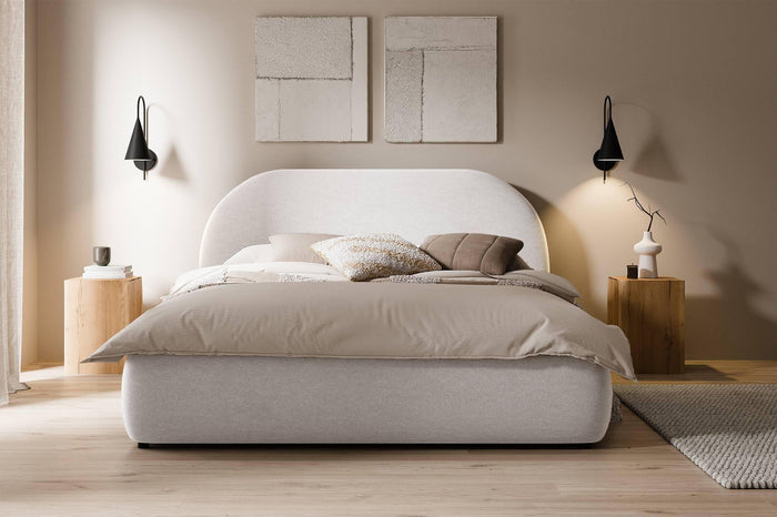 NADUVI Collection Philipa Bedframe - 140 x 200 cm - Fluweel - Crème