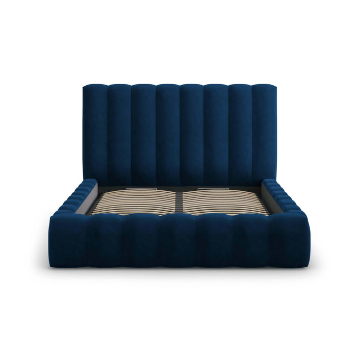 Milo Casa Bedframe Gina met Opbergruimte - 160 x 200 cm - Fluweel - Koningsblauw