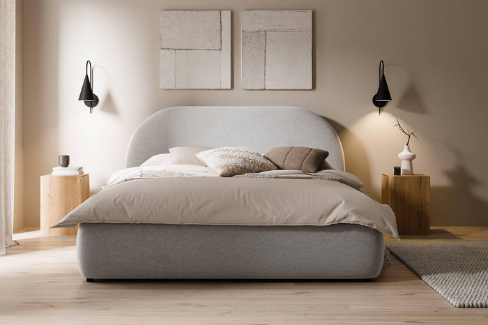 NADUVI Collection Philipa Bedframe - 140 x 200 cm - Fluweel - Lichtgrijs