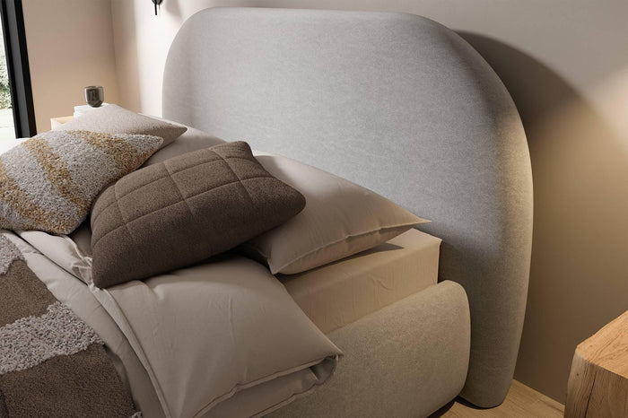 NADUVI Collection Philipa Bedframe - 140 x 200 cm - Fluweel - Lichtgrijs