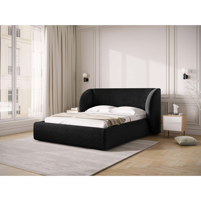 Micadoni Bedframe Miley met Opbergruimte - 160 x 200 cm - Chenille - Zwart