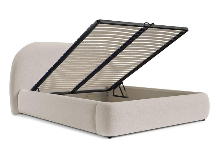 NADUVI Collection Philipa Bedframe - 160 x 200 cm - Bouclé - Lichtbeige