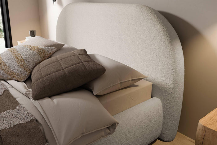 NADUVI Collection Philipa Bedframe - 160 x 200 cm - Bouclé - Lichtbeige