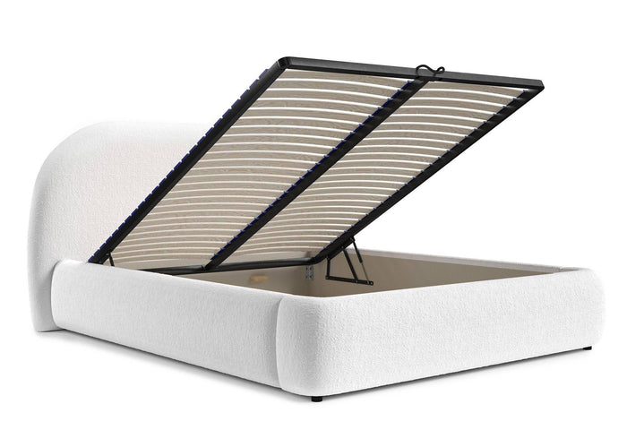 NADUVI Collection Philipa Bedframe - 140 x 200 cm - Bouclé - Wit