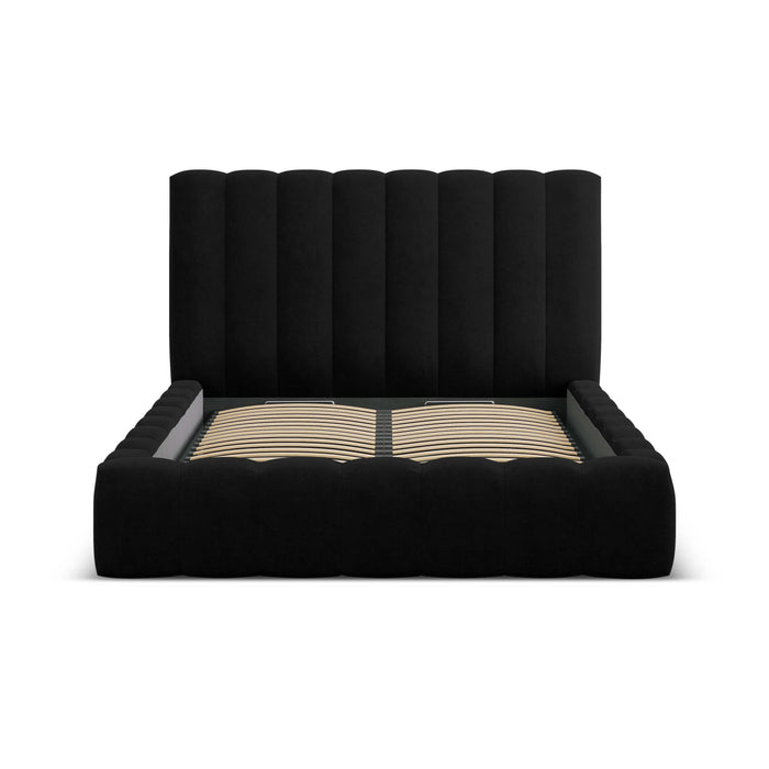Milo Casa Bedframe Gina met Opbergruimte - 180 x 200 cm - Geweven - Zwart