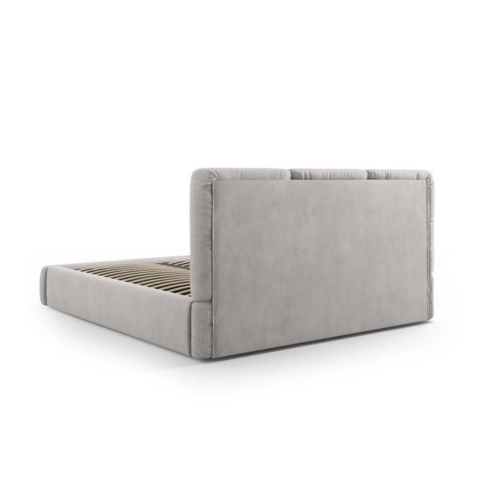 Windsor & Co Horizon Bedframe met Opbergvak - 200 x 200 cm - Chenille - Grijs