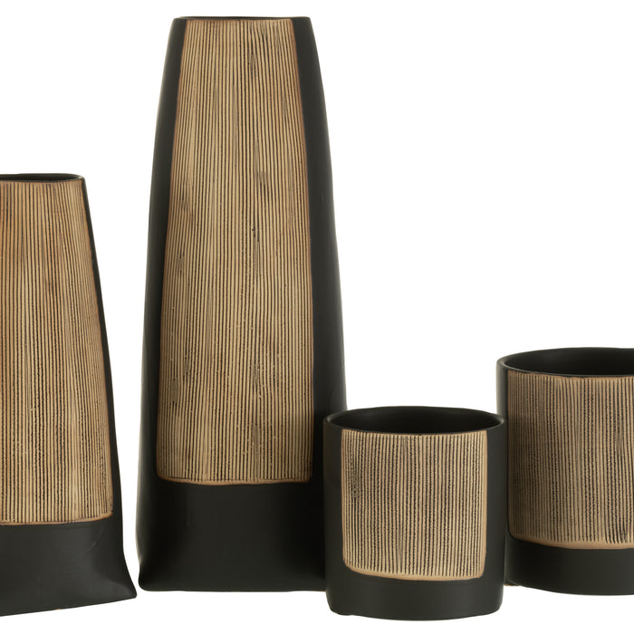 J-Line Vaas Maria Keramiek Zwart Large