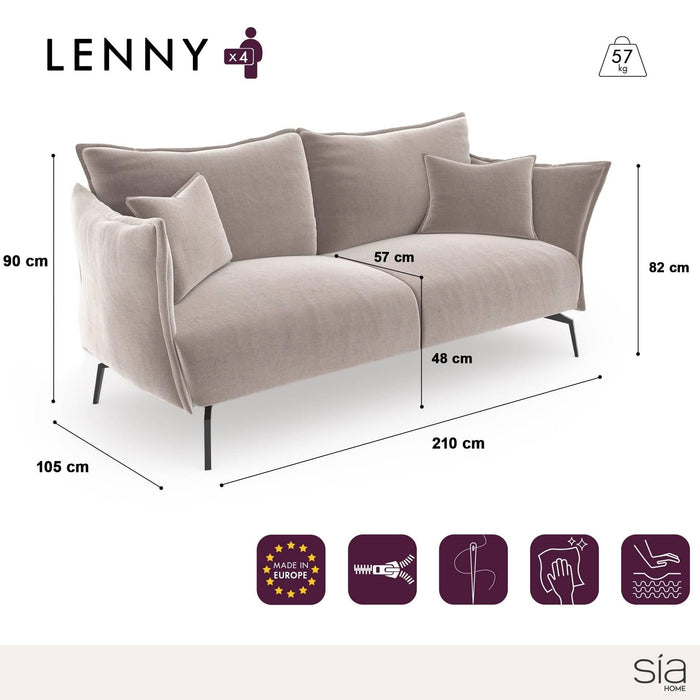 4-zits fluwelen bank met oceaanblauw patroon