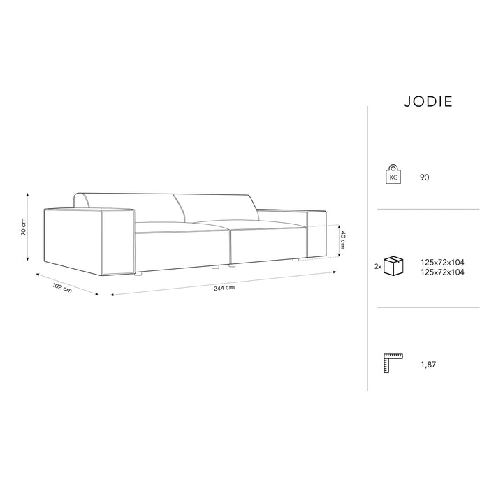 Micadoni Jodie 4-zitsbank - Chenille - Terra